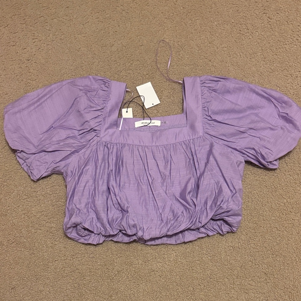 Versona Lavender Puff Sleeve Blouse